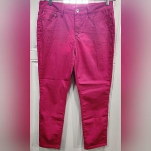 Signature Studio hot pink ankle pants women's size 16